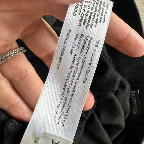 Eileen Fisher Washable Stretch Slim Ankle Pant Medium Black Pull On Viscose USA - Picture 4 of 8